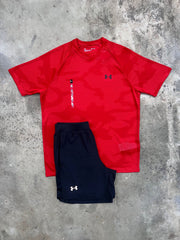 Under Armour Red Jacquard Set - T Shirt / Shorts