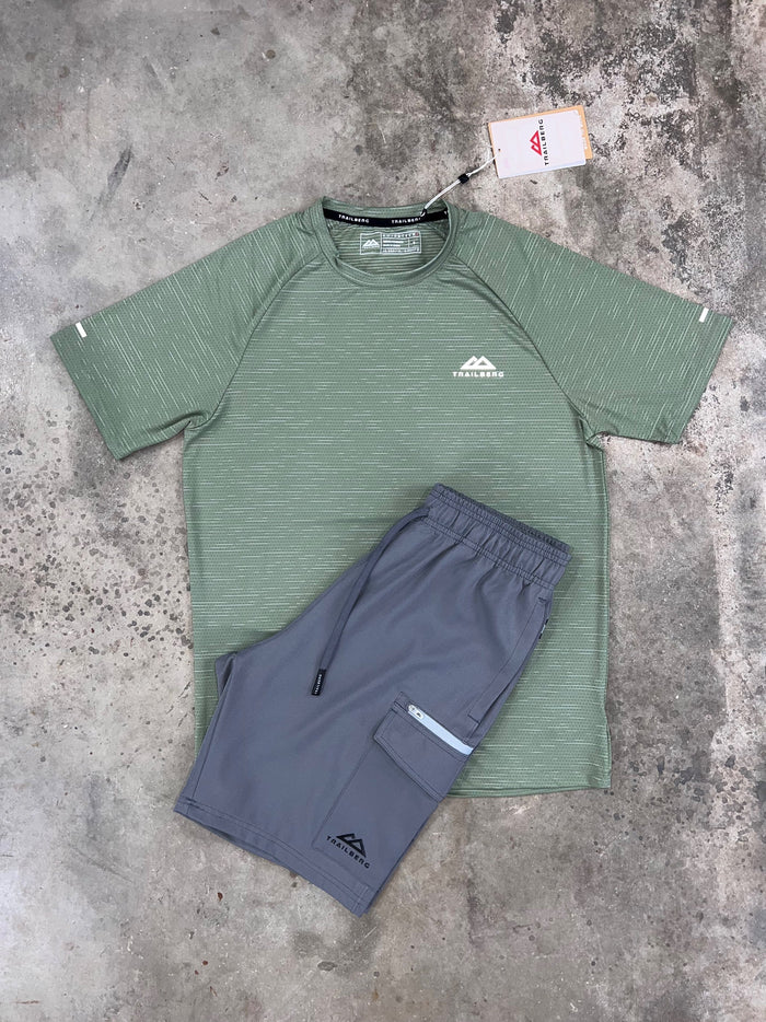 Trailberg Tron/Solo Khaki Set - T Shirt / Grey Shorts