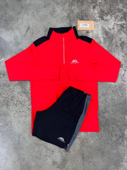 Trailberg Cloud 2.0 Black Red Set - Half Zip / Shorts