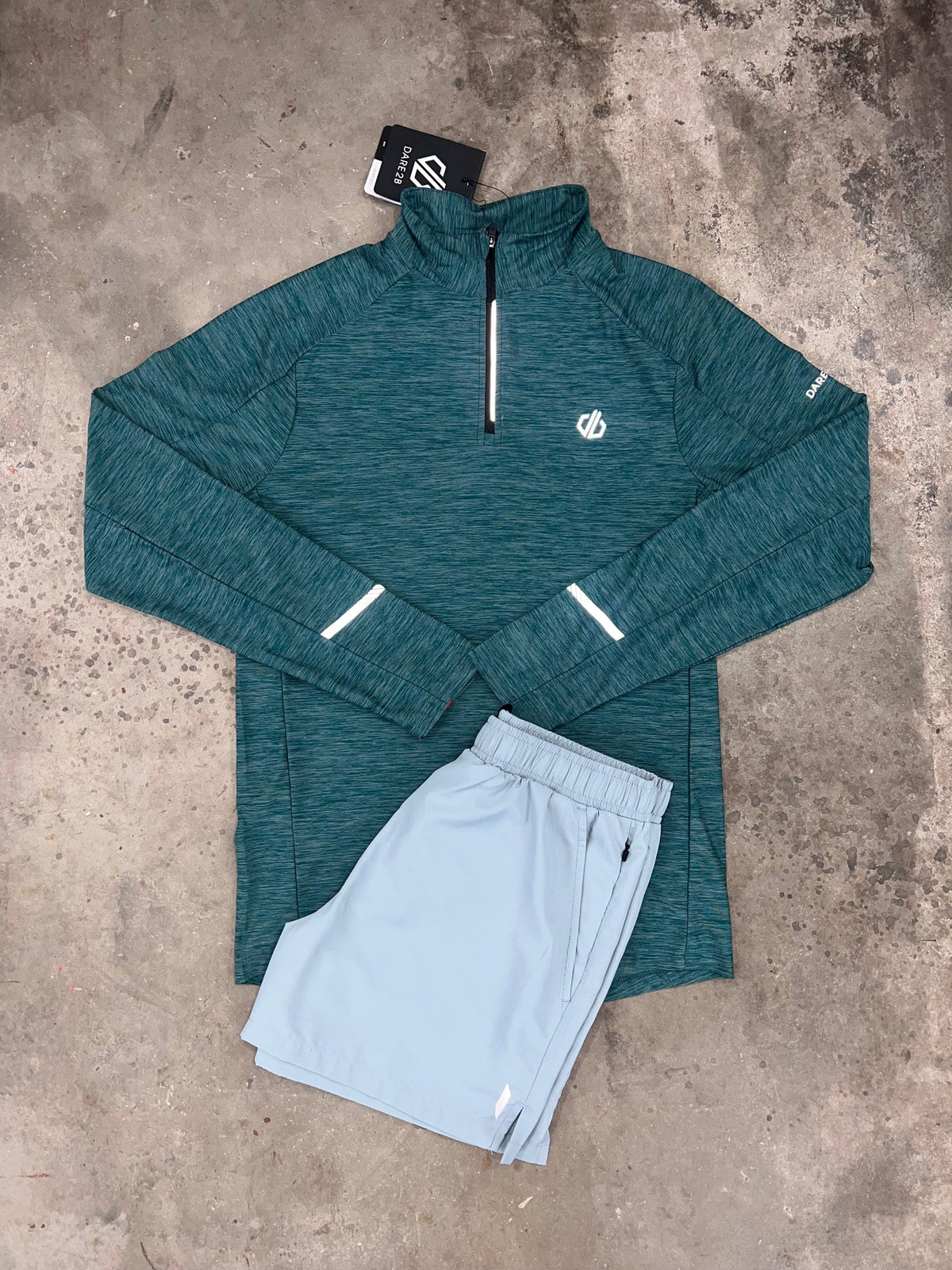 Dare2b Power Up Marl Set - Quarter Zip / Grey Shorts