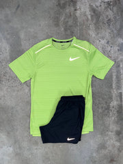 Nike Miler Kiwi Set - T Shirt / Black Shorts
